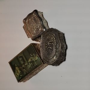 Set of 3 vintage mini trinket trunks - 459